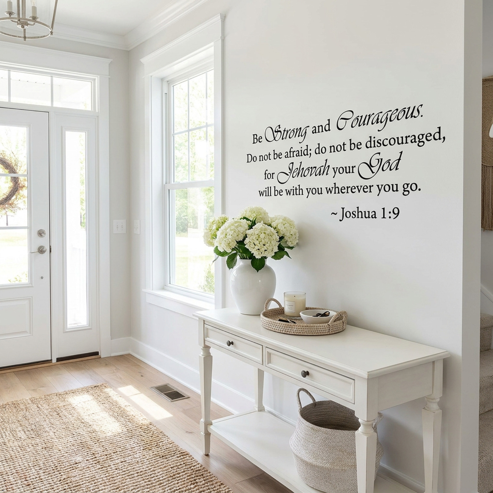 Be Strong and Courageous Joshua 1:9 Religious Wall Quotes Arts Bible Verse Vinyl