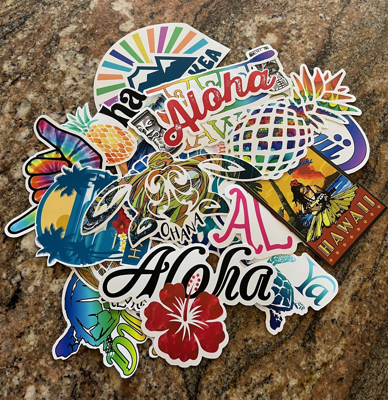 Live Aloha Sticker Pack Lot – Surfing Hawaii Island Maui Kauai Kona Beach Tiki