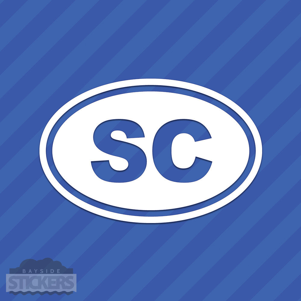 South Carolina SC Oval Vinyl Decal Sticker
