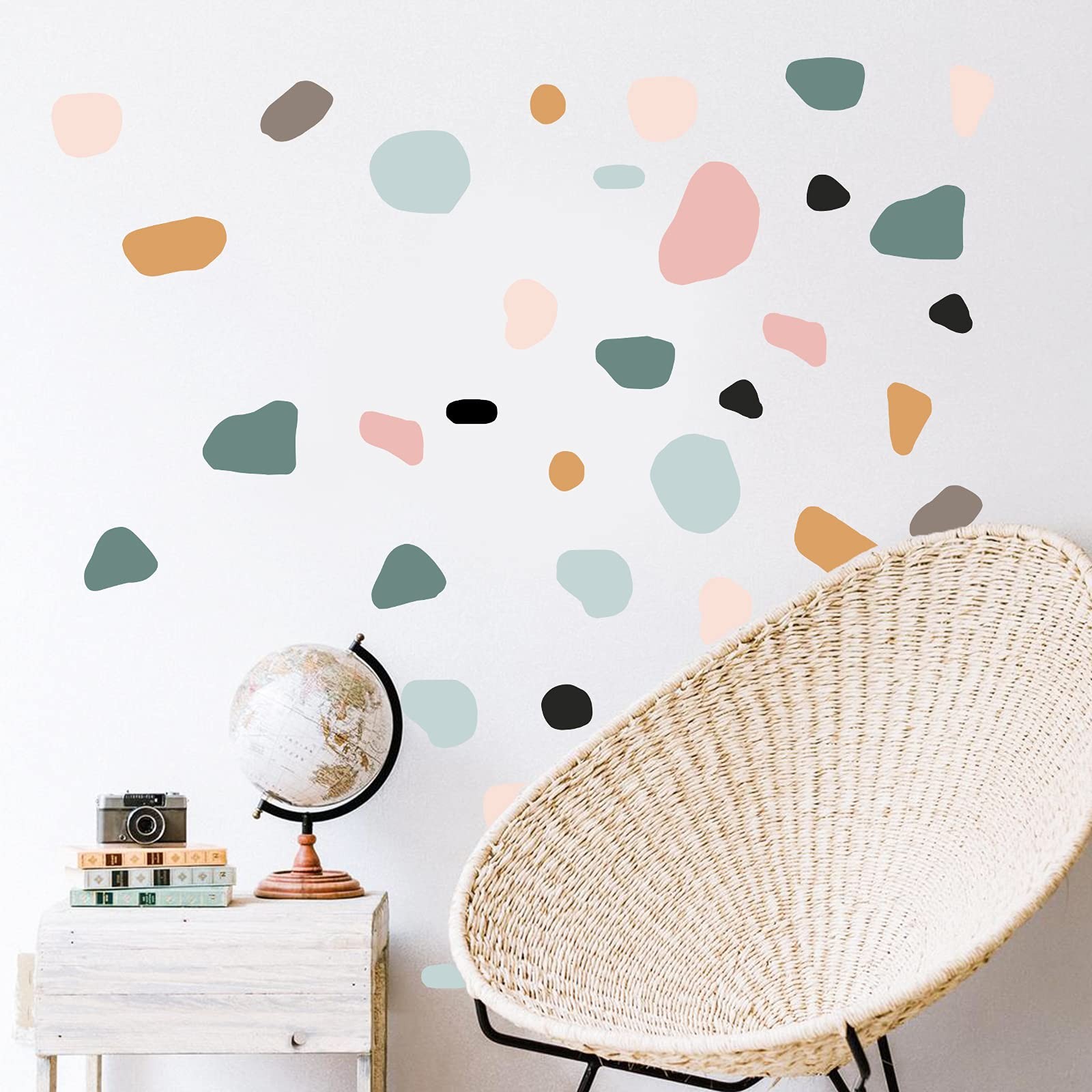 Boho Polka Dot Wall Stickers, Bohemian Style Neutral Wall Decals for Bedroom …