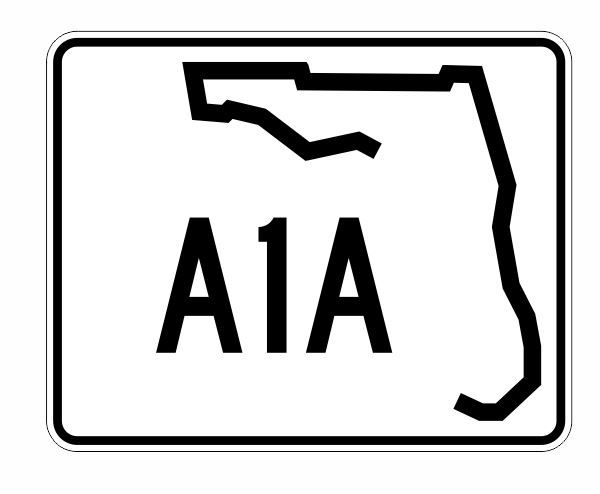 Florida A1A Sticker Decal R1079 Highway Sign