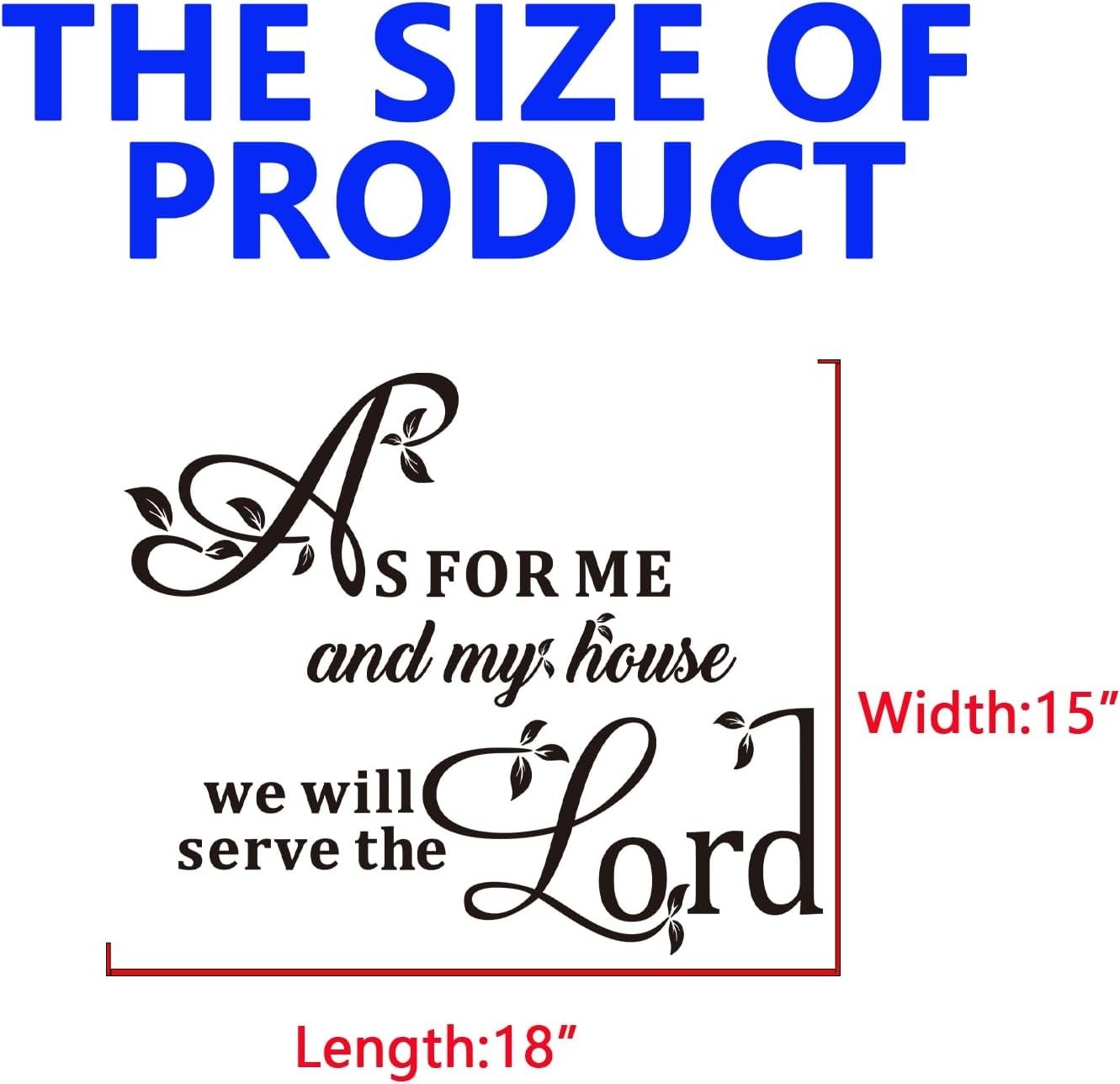 As For Me And My House Vinyl Art Wall Stickers – Waterproof, Removable 18" x 15"