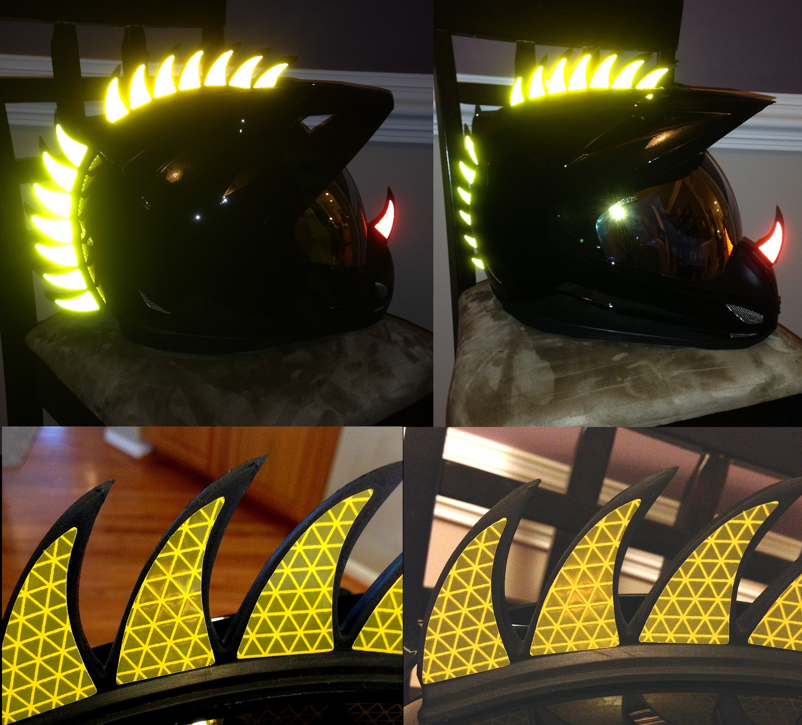 Reflective DECALS For Rubber Helmet Warhawks Dirtbike Motorcross Motorcycles Saw
