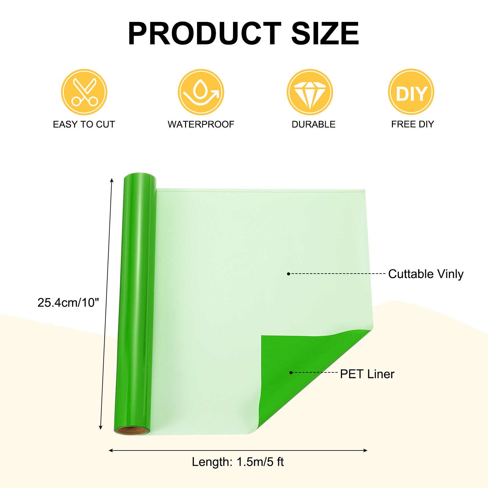 Blue-Green Permanent Vinyl, 10 Inch x 5ft Vinyl Roll
