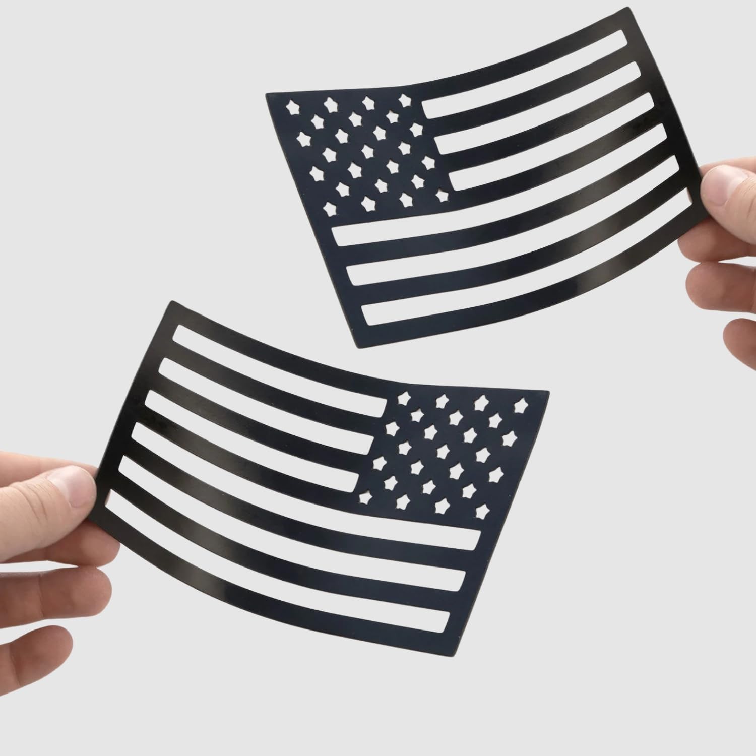 Set of 2 Black American Flag Magnetic Decal Stickers – Flag Cut-Outs for Tru…