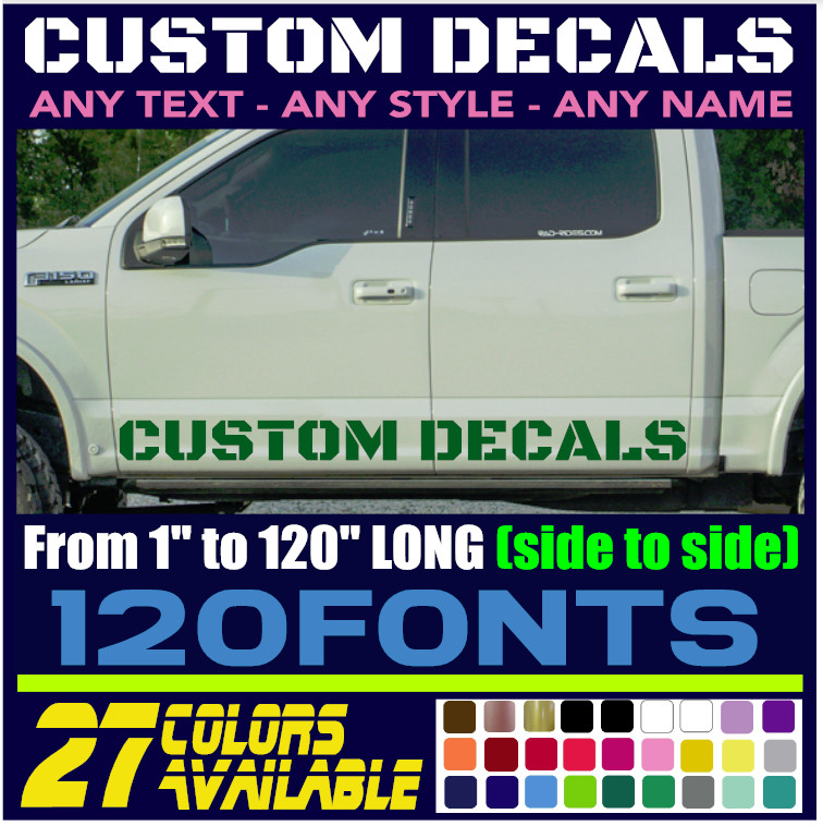 Custom Made WINDSHIELD Decal Sticker Vinyl For Car, Truck, RV ANY TEXT (13