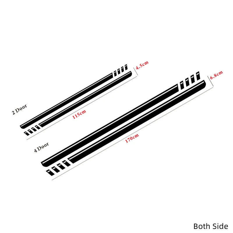 Aftermarket First Edition Carbon Fiber Door Side Stripe Decal for Ford Bronco 4-