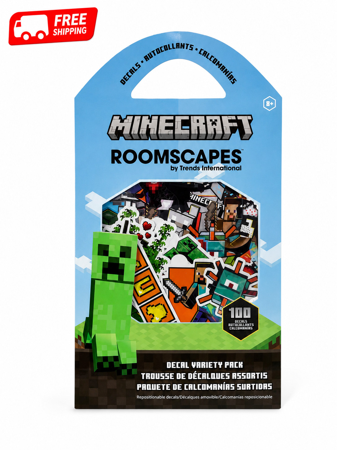 Minecraft RoomScapes Decal Variety Pack 100 Repositionable Wall Stickers New