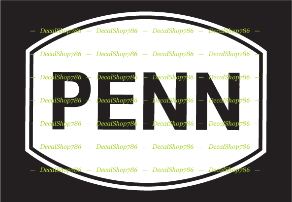 Penn Fishing Tackle -Outdoors Sports- Car/SUV Vinyl Die-Cut Peel N' Stick Decals