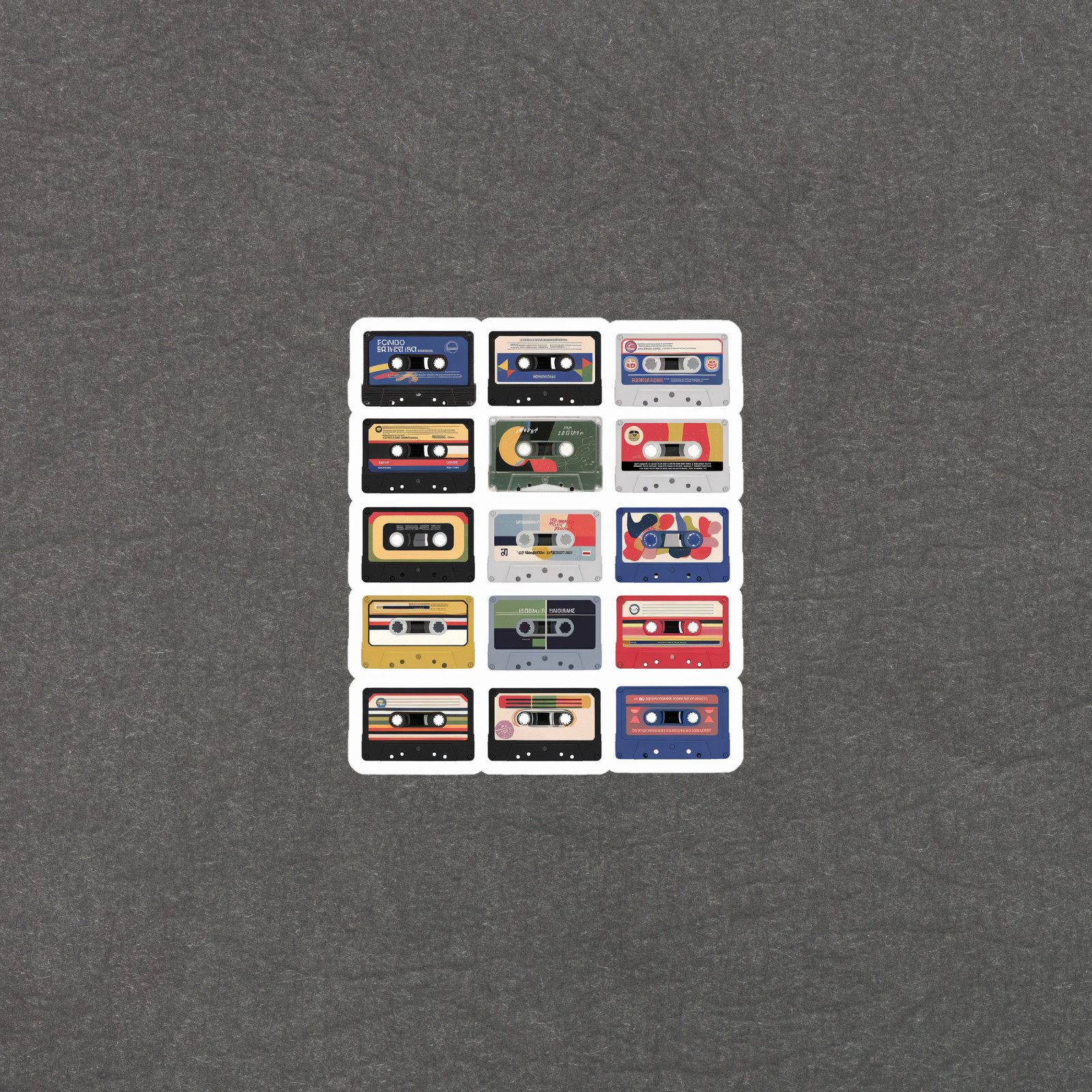 Retro Cassette Tape Stickers, Vintage Mixtape Labels for Music Lovers #5243