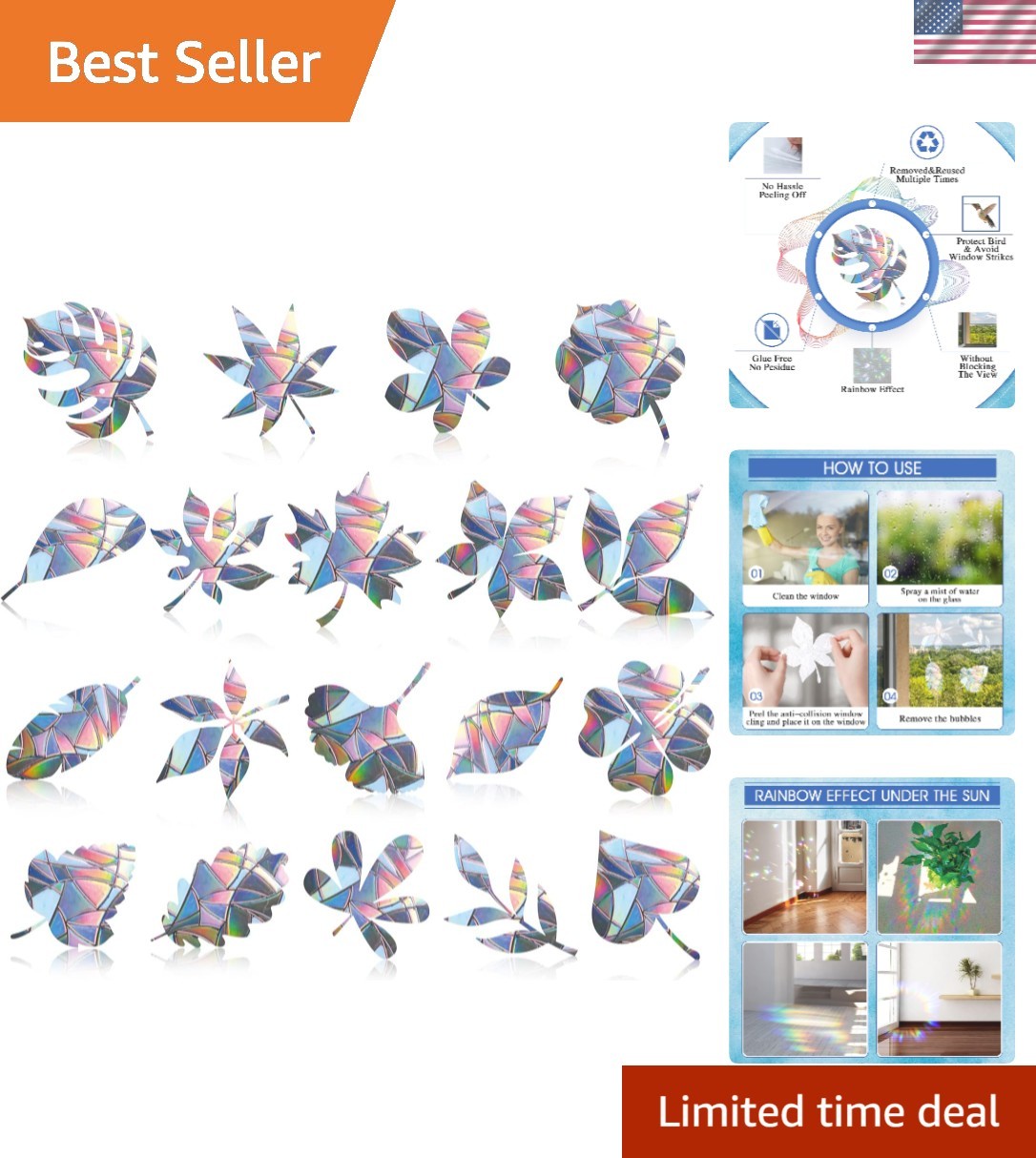 32 Pieces Window Decals for Bird Strikes Anti Collision Window Clings Decals …