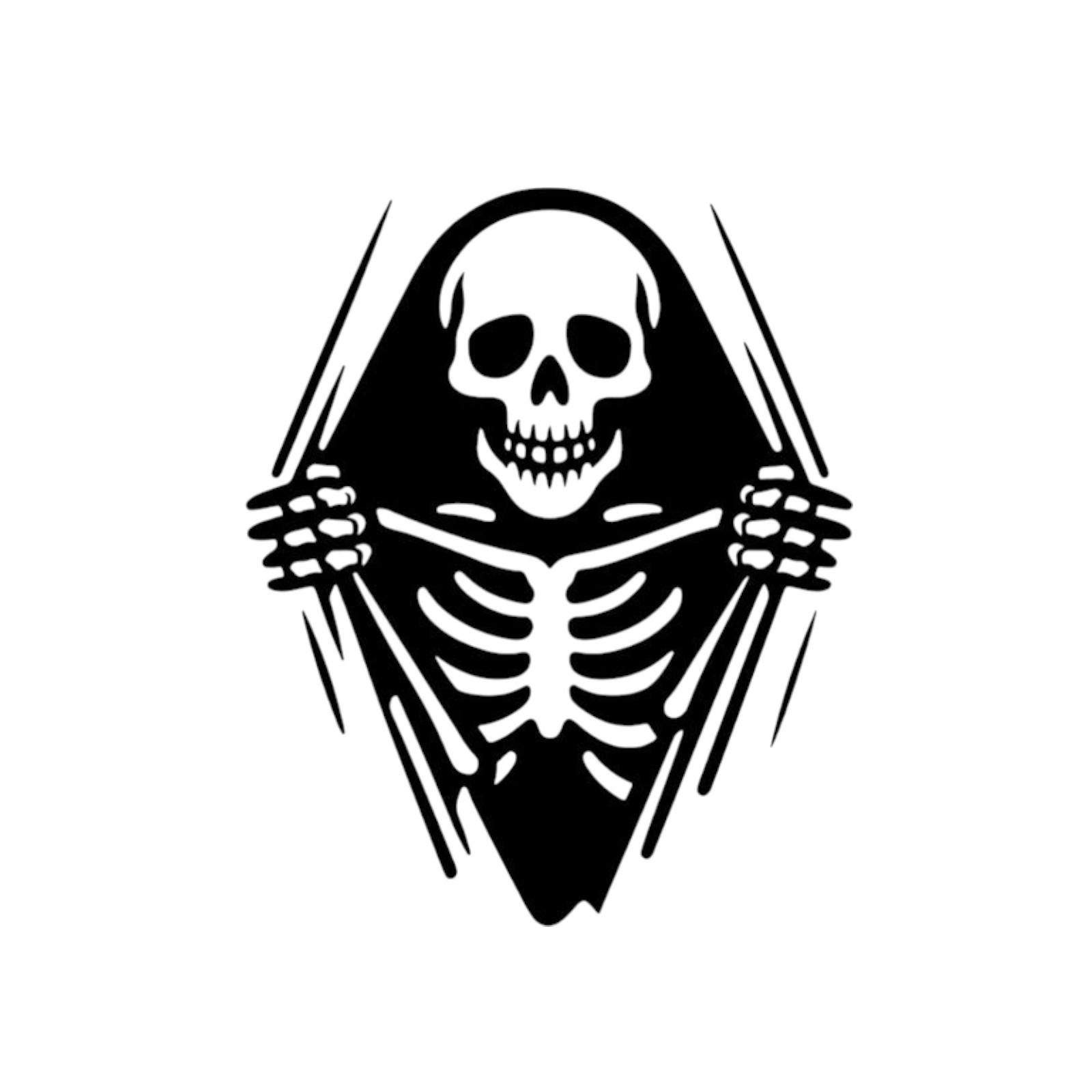 Skeleton Tear Vinyl Decal Sticker -Multiple Colors & Sizes- FREE SHIPPING