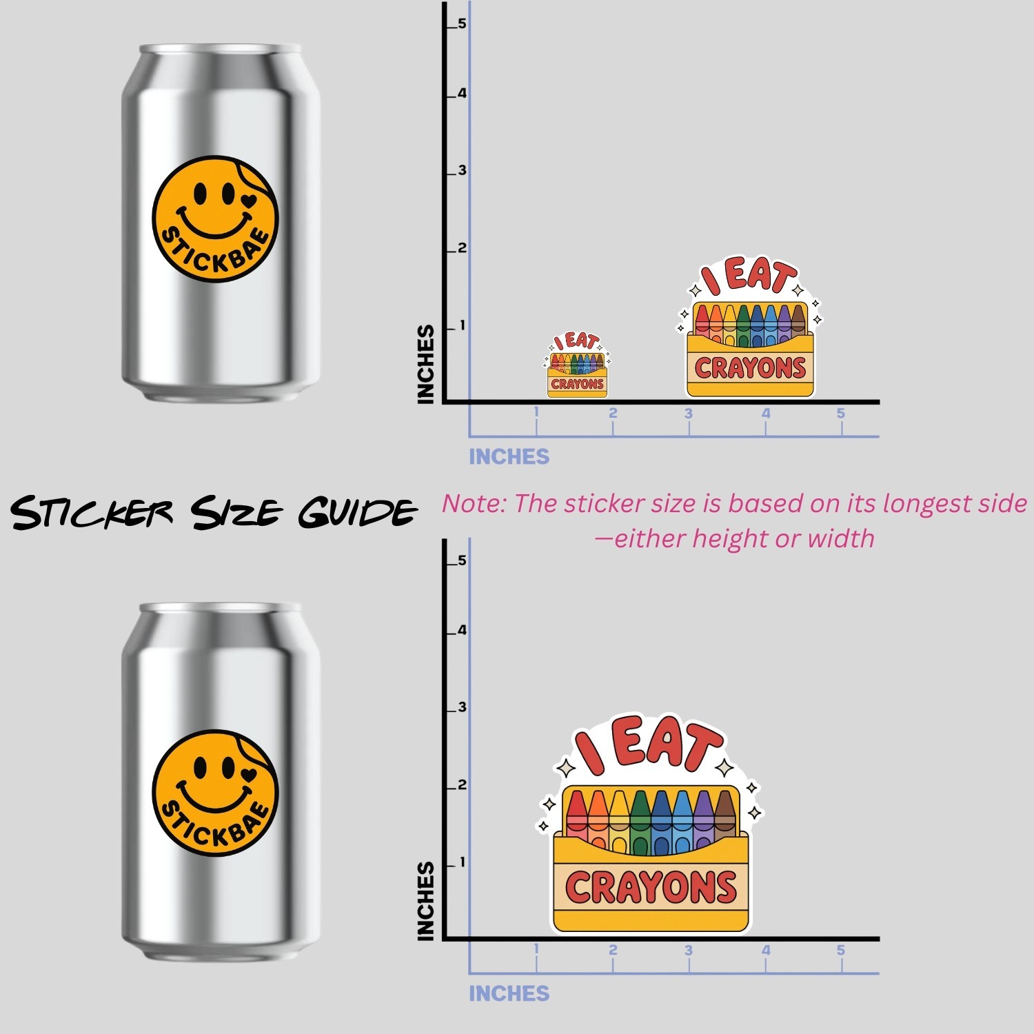 I Eat Crayons Sticker 4-Pack: Funny Mental Health Meme Decals