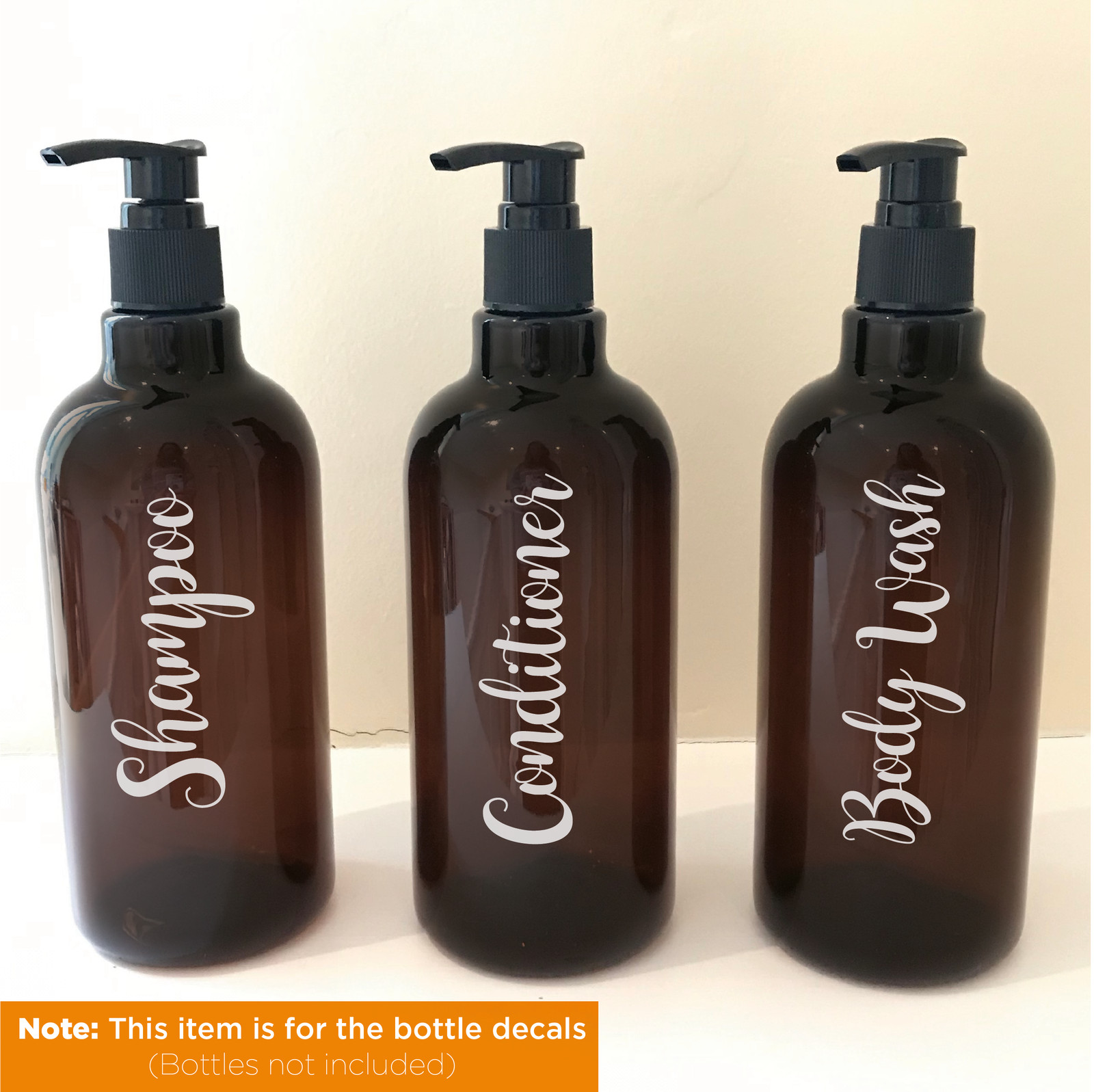 Set of 3 SHAMPOO, CONDITIONER & BODY WASH – Hinch Bottle decal stickers (Type 3)