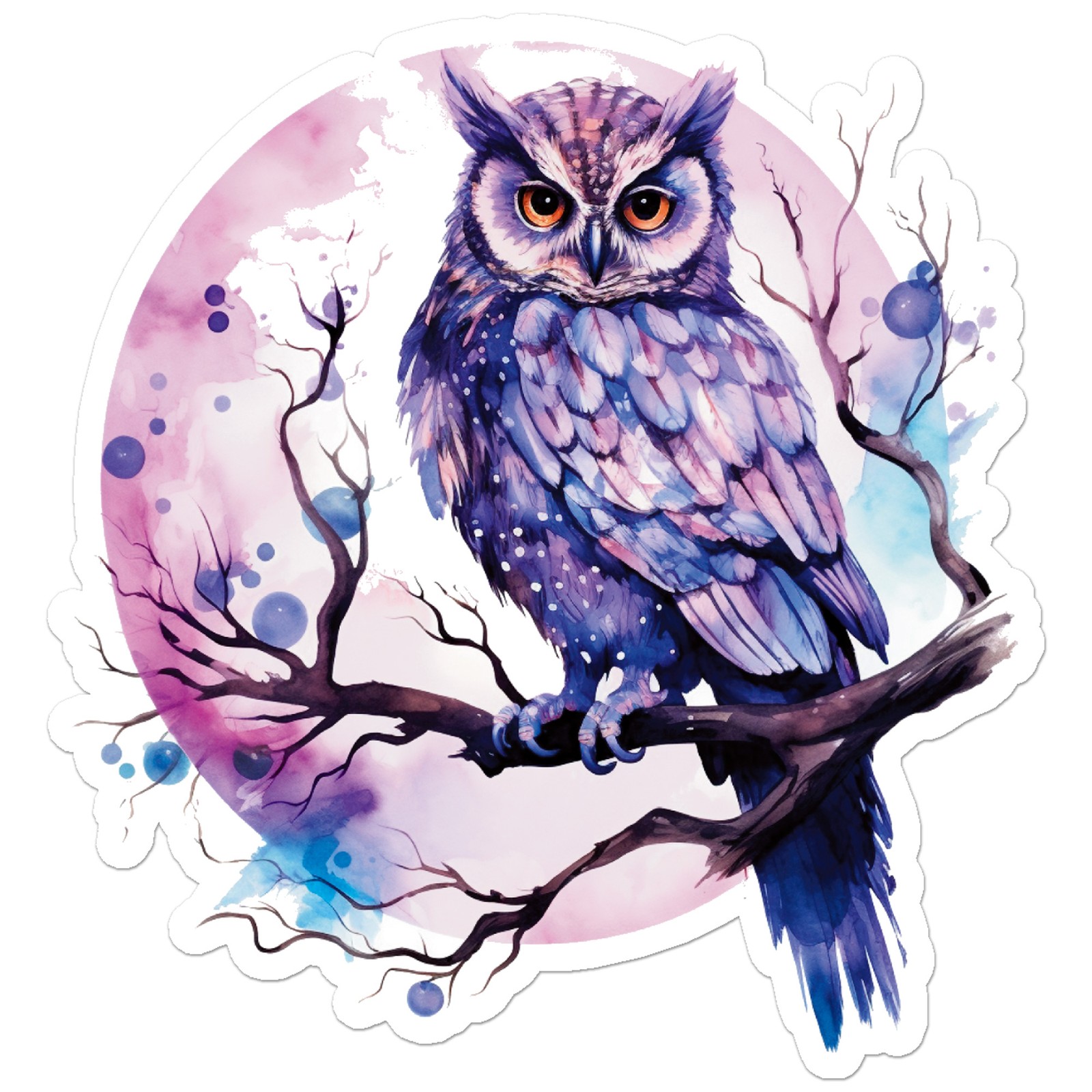 Horned Barn Owl – Vinyl Decal Sticker – Car Window Laptop – ebn11037