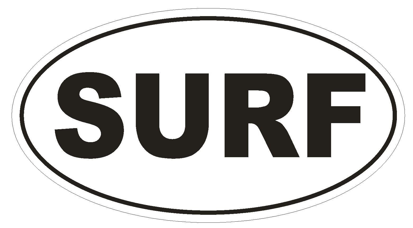 SURF Euro Oval Bumper Sticker or Helmet Sticker D513 Laptop Cell Phone Beach