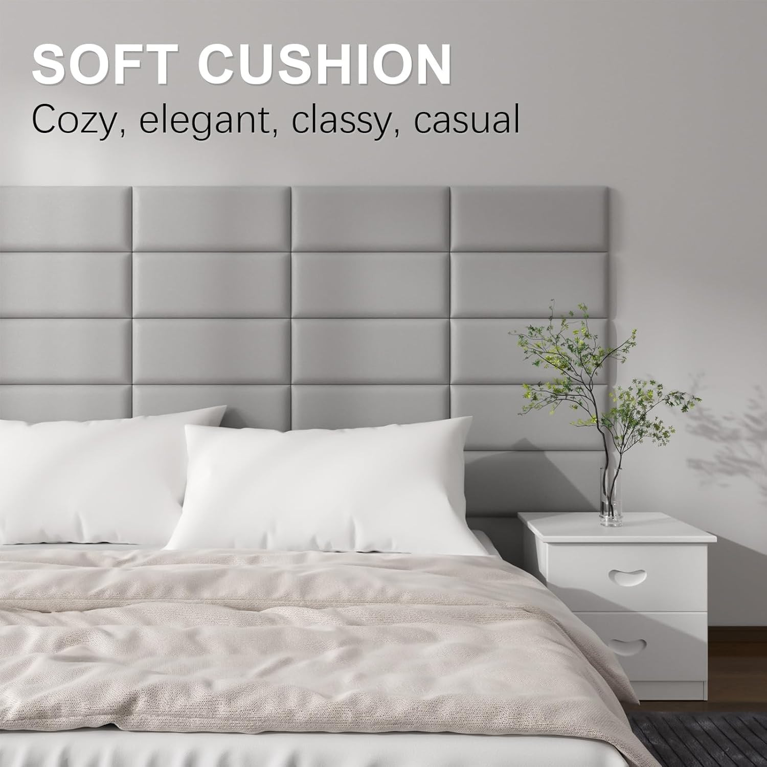 Stylish Self-Adhesive 3D Upholstered Headboard Wall Panels – Set of 4