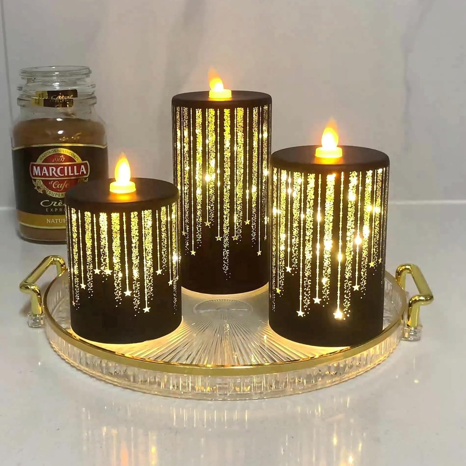 Led Candles Flickering Flameless Battery Small, Medium, Large, Black