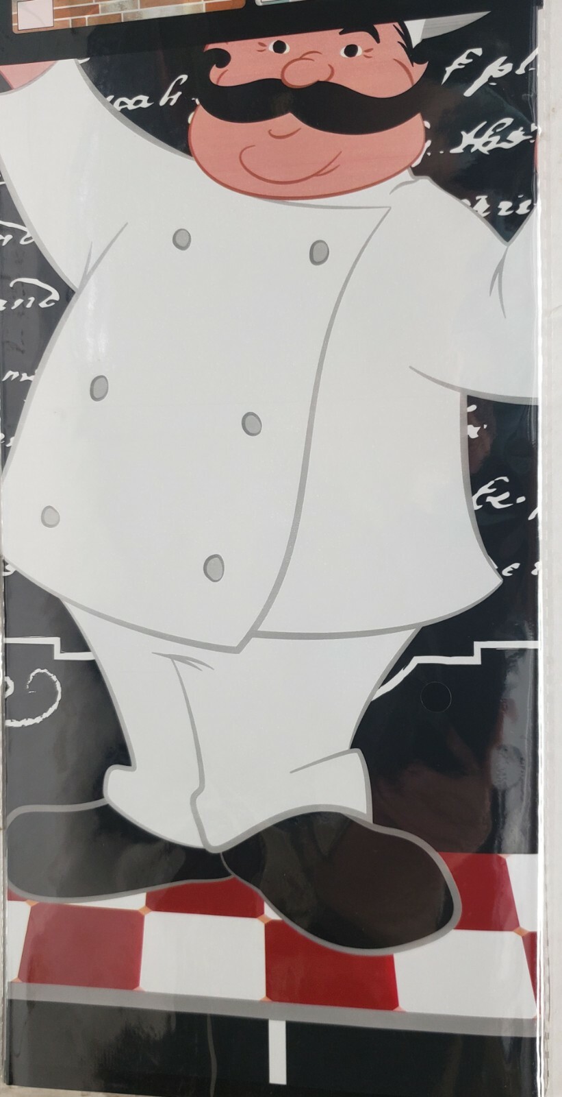 KITCHEN STOVE BACKSPLASH STICKER / WALL DECALl (30"x18") FAT CHEF, GR