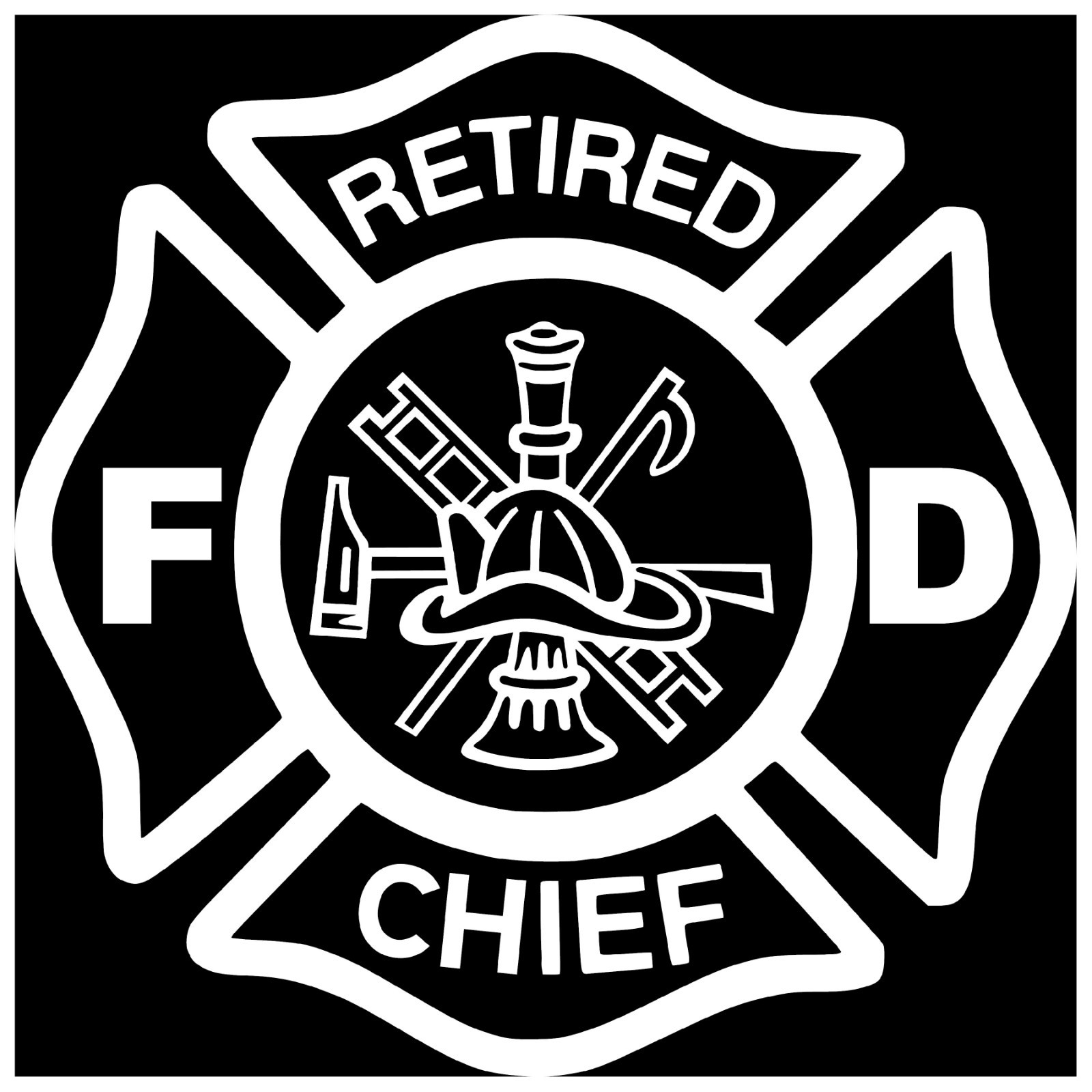 Retired Chief Firefighter Decal Vinyl Sticker EMR Fire Dept Rescue Responder