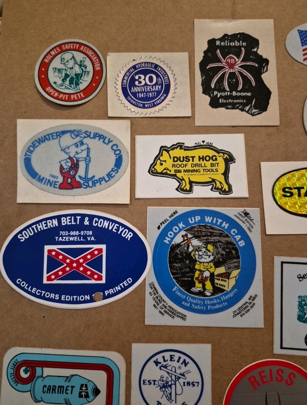 Vintage 1970s-80s Hard Hat Helmet Sticker Lot Of Over 130