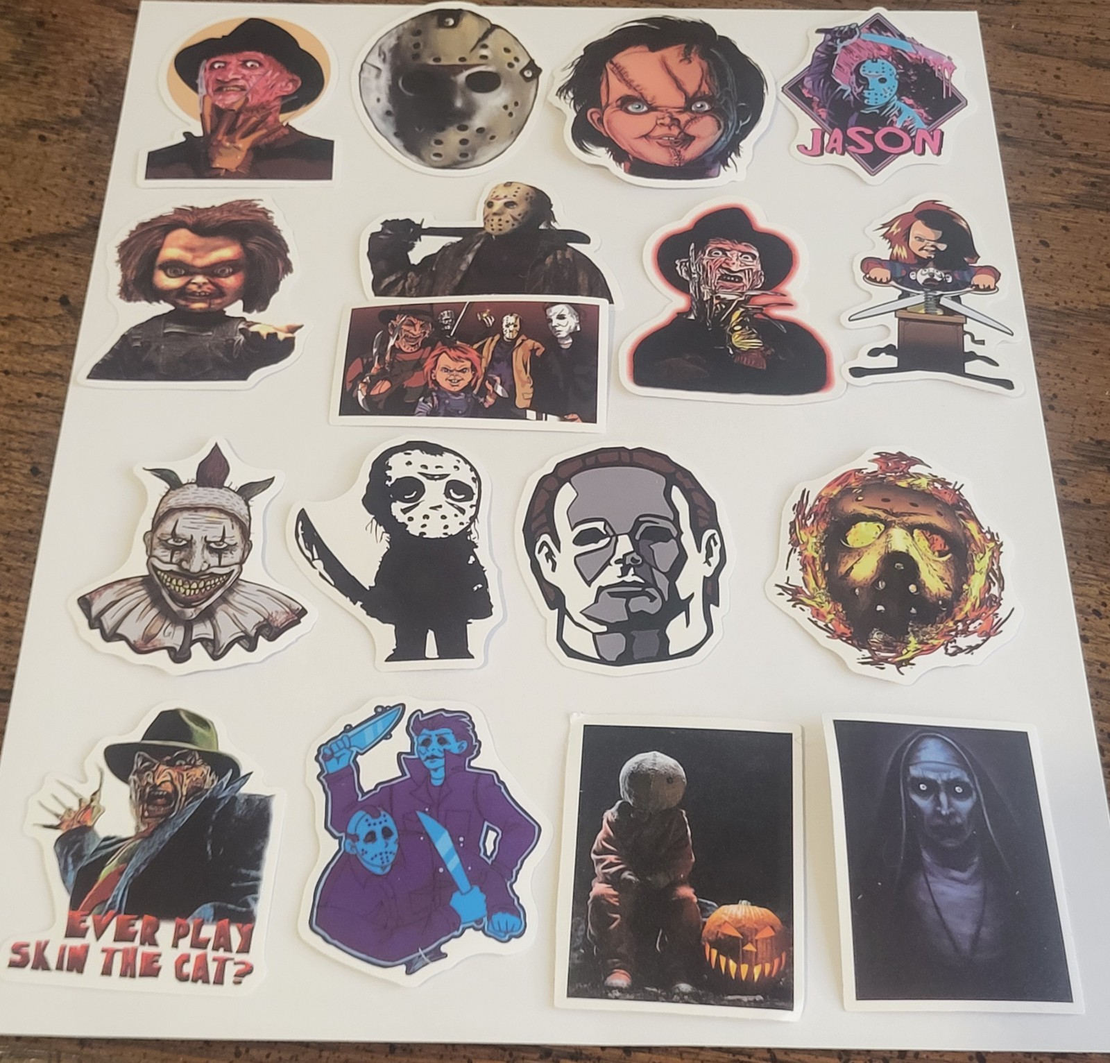 10 PCS Halloween Scary Spooky Movie Characters Stickers BRAND NEW Set B