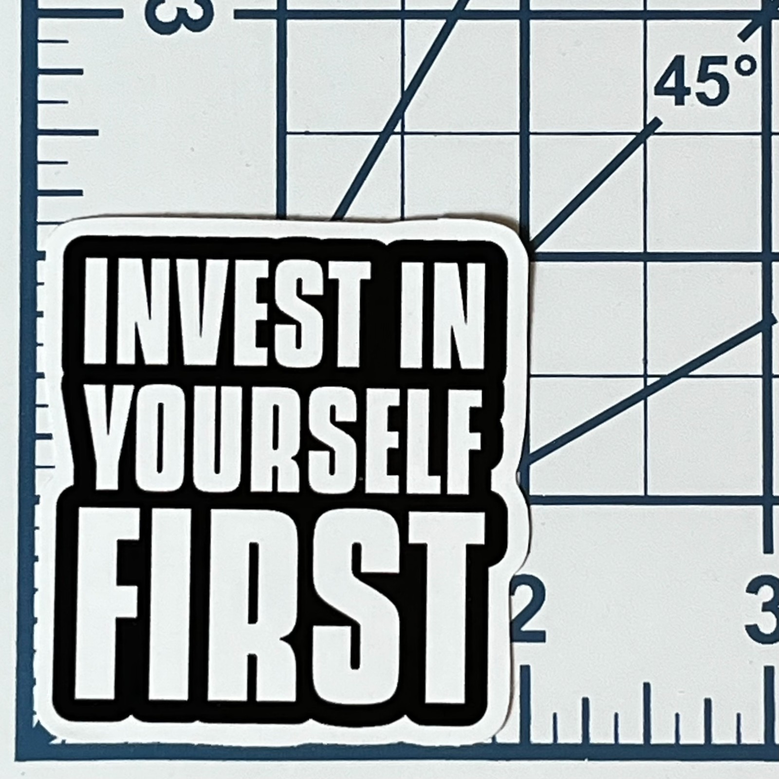 Invest In Yourself First Vinyl Sticker Motivational Quote Decal Personal Growth