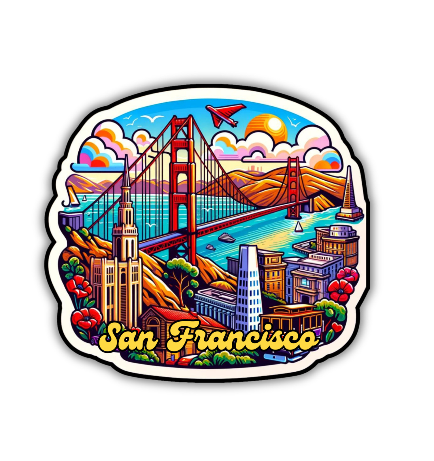San Francisco California Fridge Magnet or Laptop Sticker