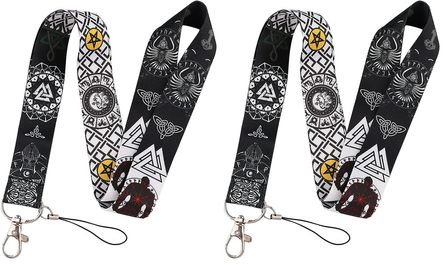 Pinstant Viking Norse Rune Symbol Thor Odin Gods 17.7" Neck Lanyard Keychain