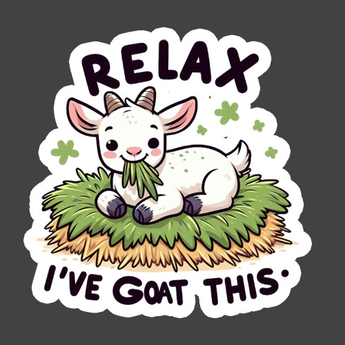 Goat Sticker Vinyl Decal Relax Ive Goat This Funny Cute Farm Animal