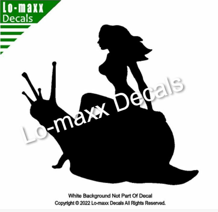 Mudflap Girl And Sexy Snail Original Design High Quality Die Cut Vinyl Decal