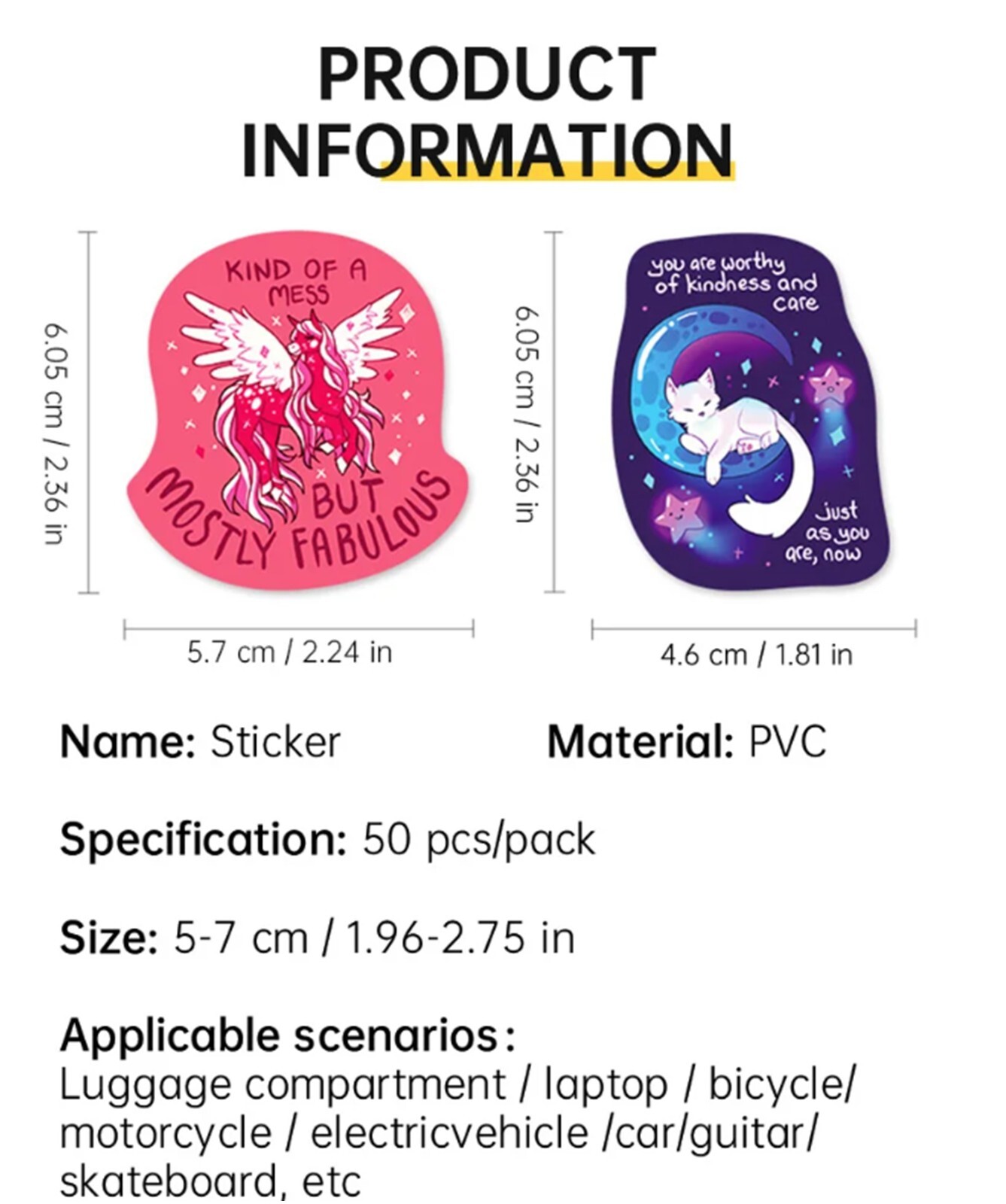 50pcs INSPERATION FROM ANIMALS STICKERS, Words of Wisdom, Laptop, Phone, Windows