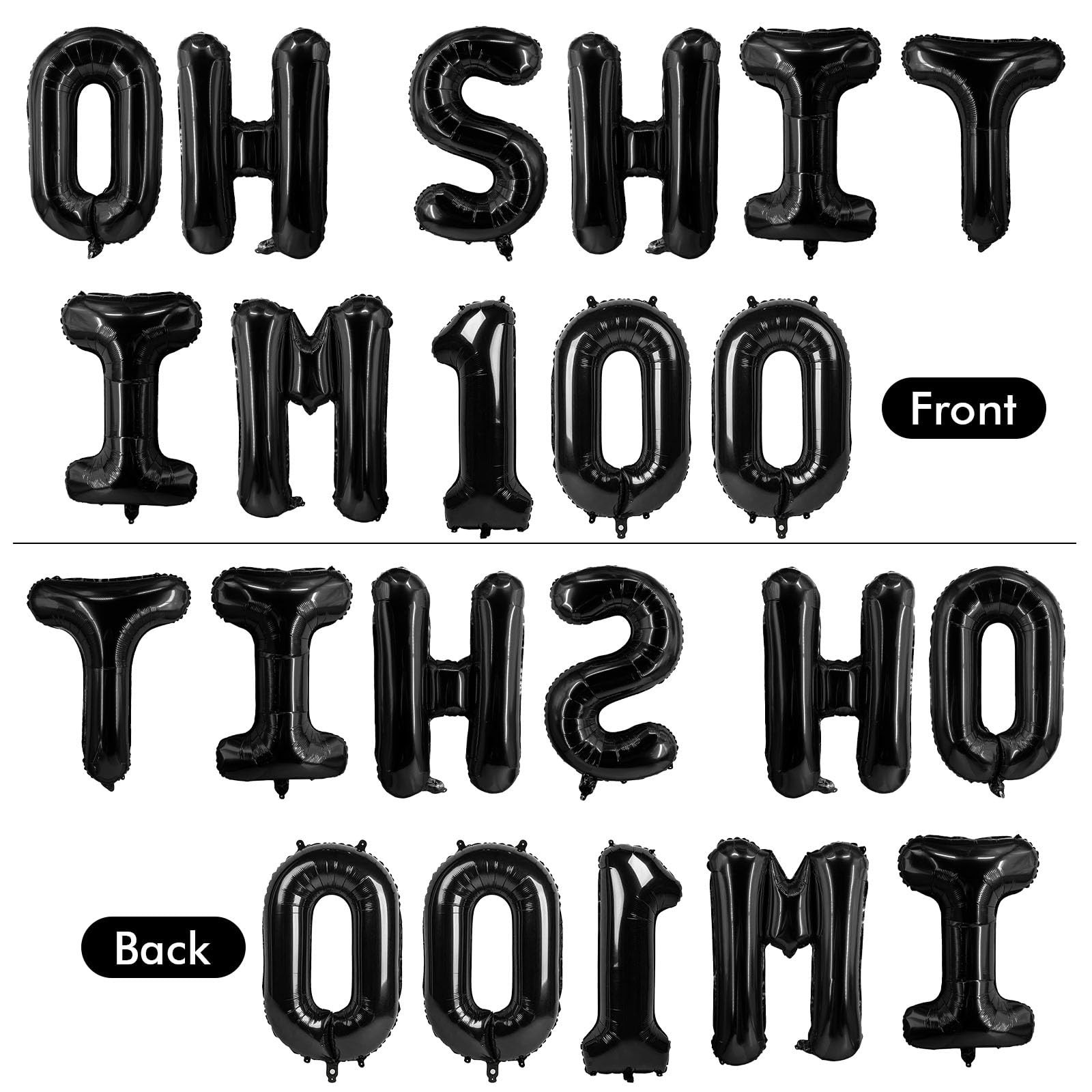 Oh I’m 100! Latex Balloons 16 Inch Black Hallo One Hundred Cheers to 100 Y