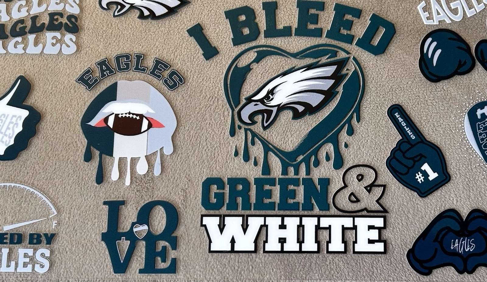 Philadelphia Eagles Football DIY Transfer Sticker Cup Wrap DIY Glasses Bottles