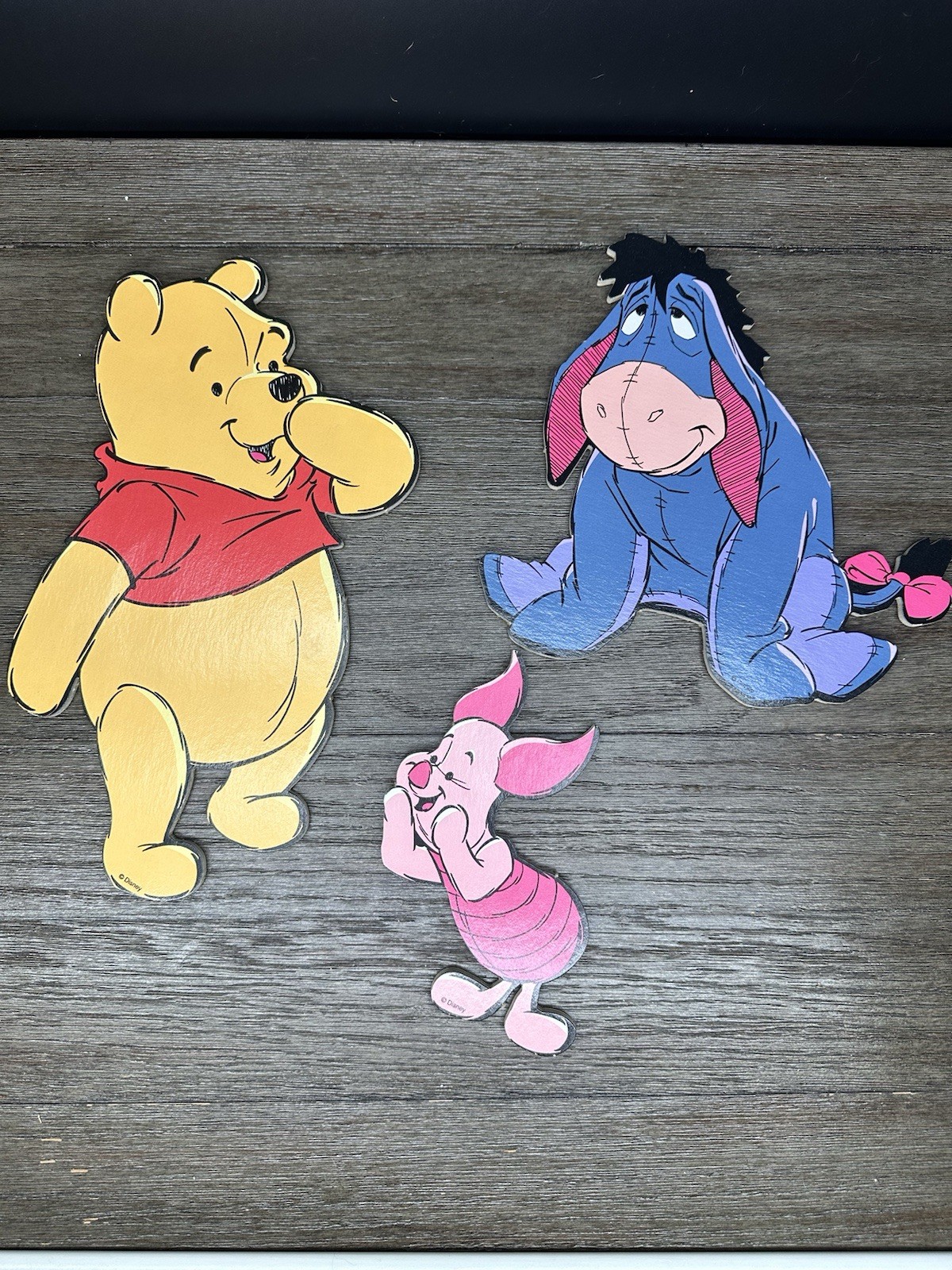 Vtg Winnie the Pooh & Friends Disney Wall Art LOT OF 3 Nursery Kid Pressed Board