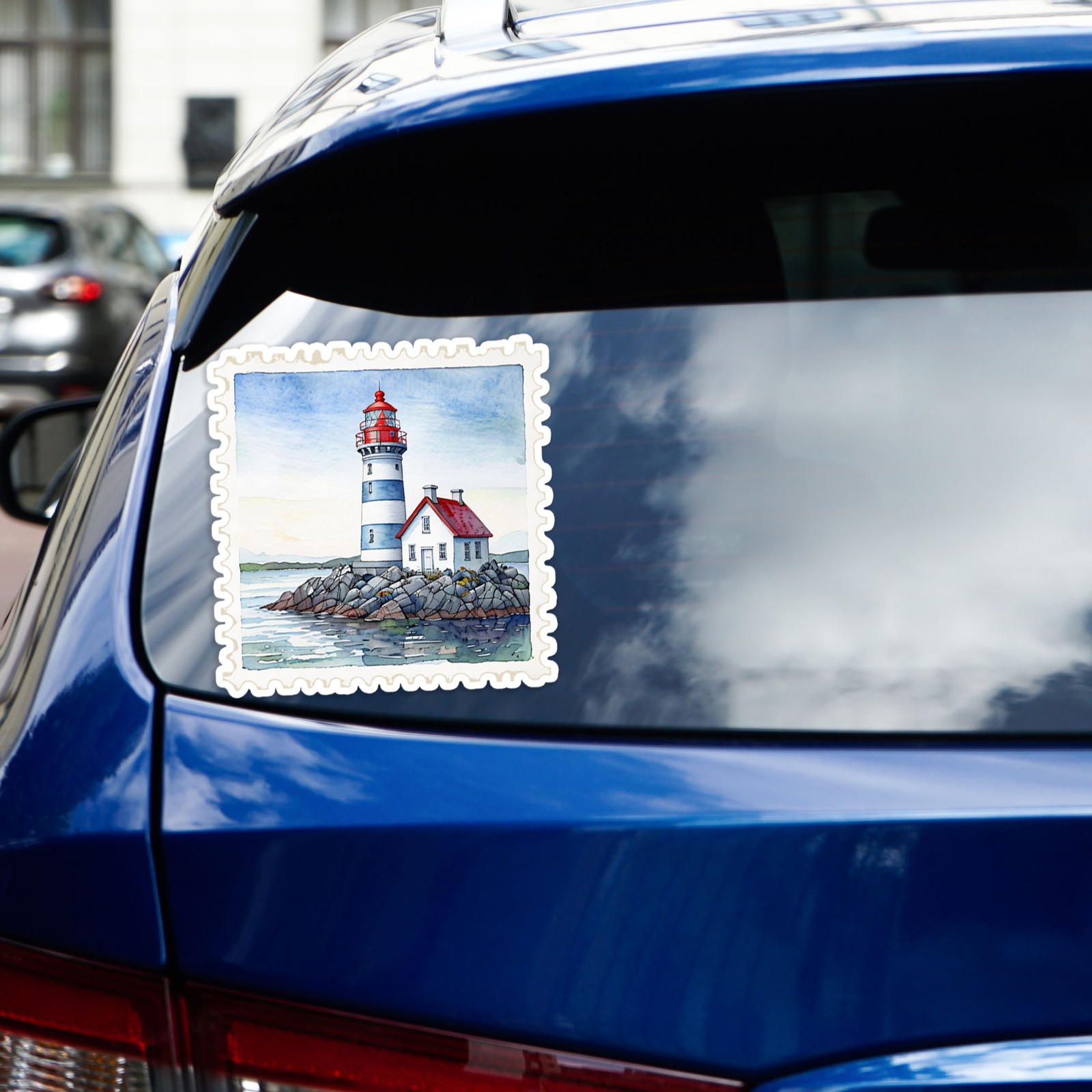 Lighthouse Stamp Art – Vinyl Decal Sticker – Car Window Laptop – #1669