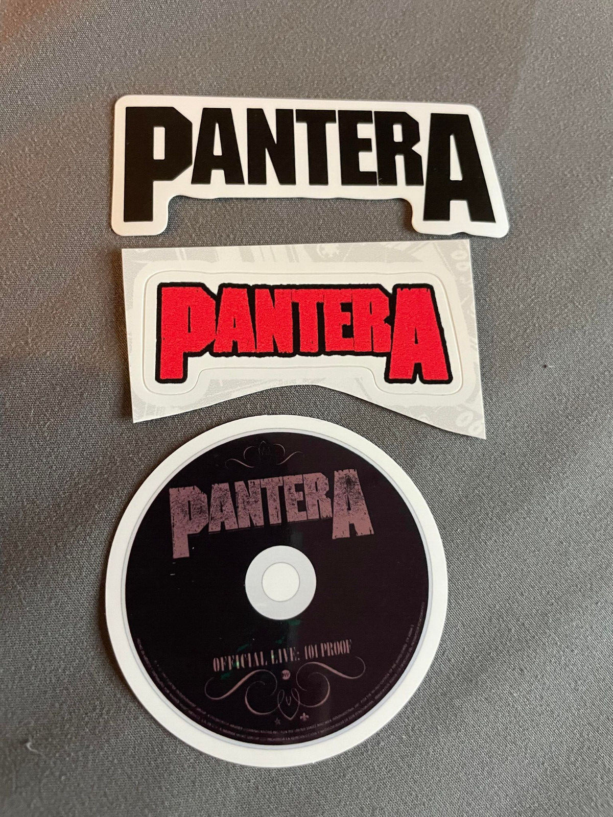 Lot of 3 PANTERA 1" to 3" Band Logo STICKERS Black White FAST! FREE Dimebag