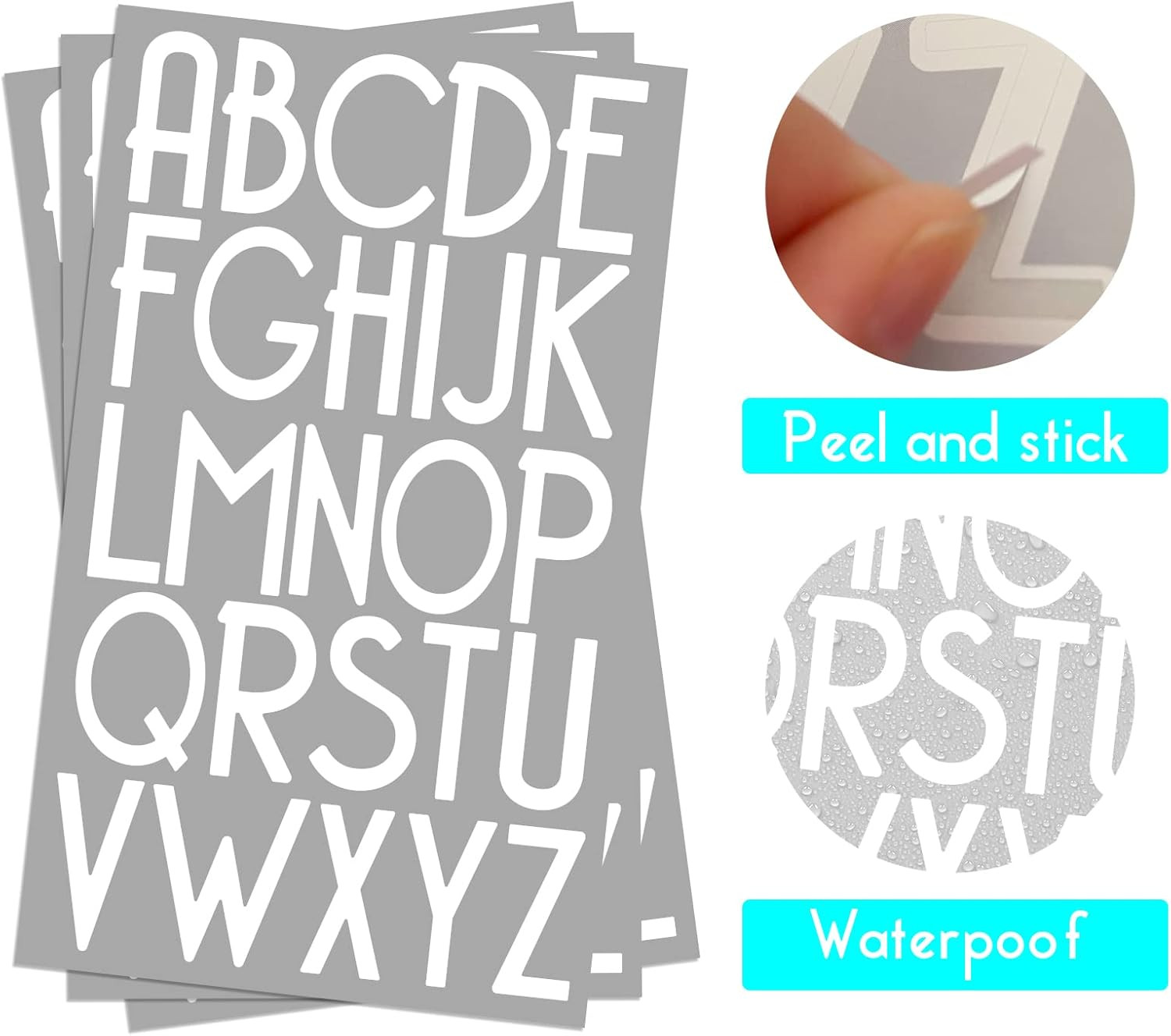 2 Inch Self-Adhesive Vinyl Alphabet Letters Numbers Kit, Modern Mailbox Numbers
