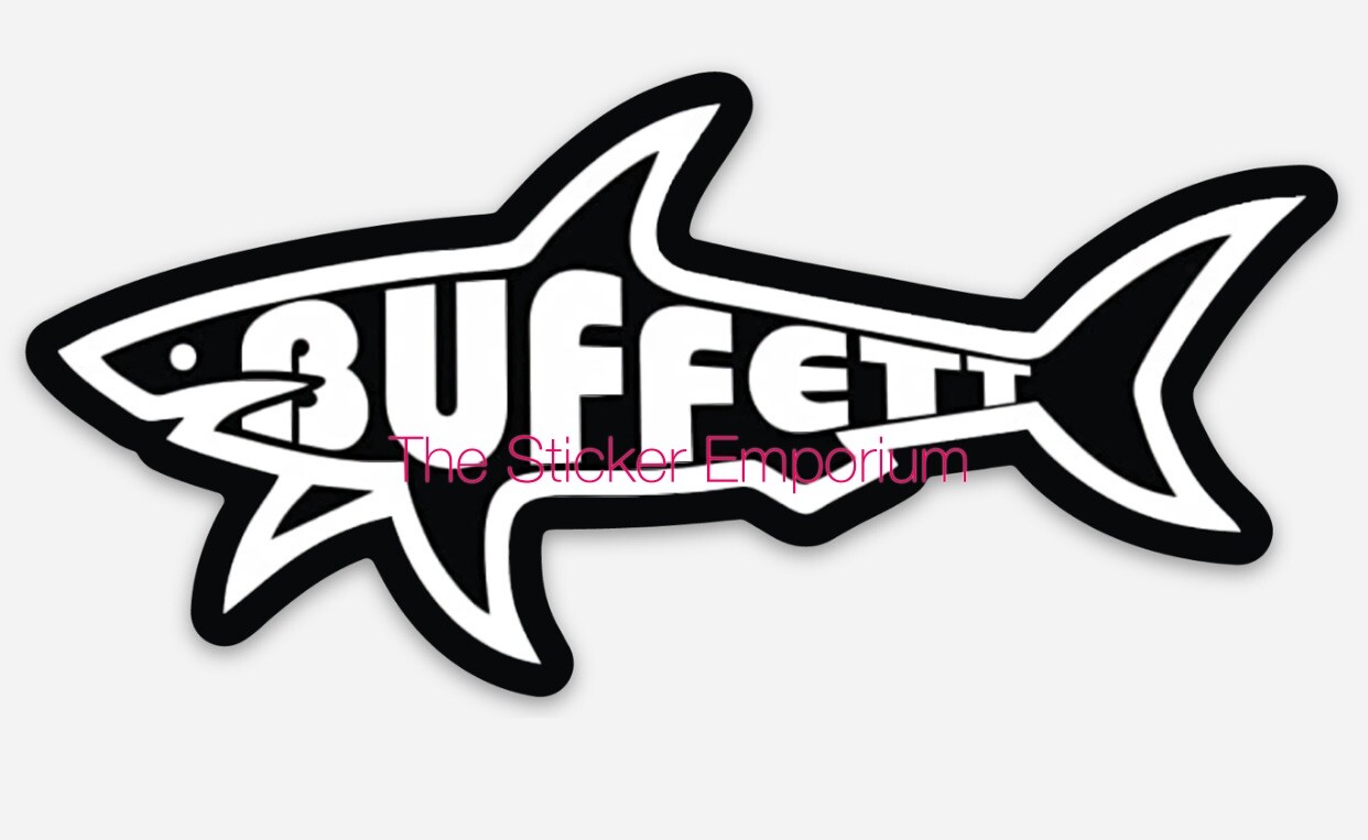 Jimmy Buffett Shark Fins Up Parrot Head 5”Sticker ~ Water Bottle ~ Car ~ Decal