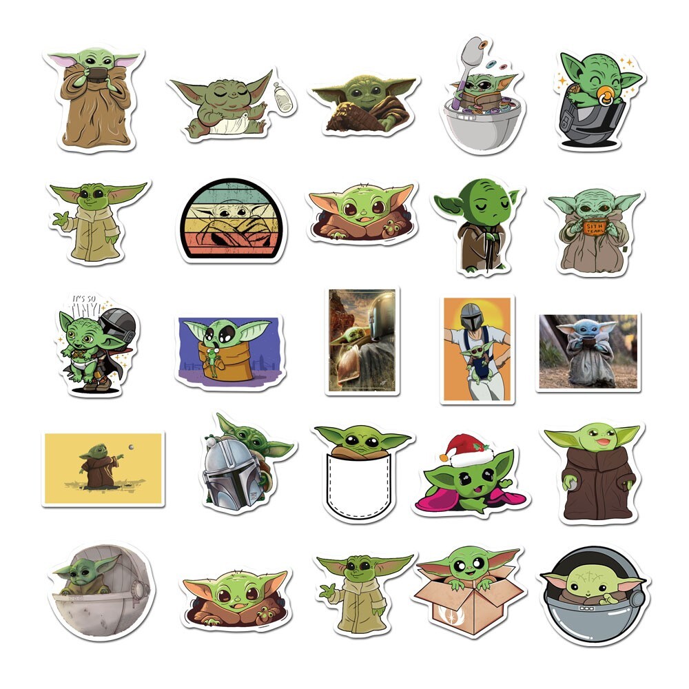 Baby Yoda Star Wars Mandalorian Vinyl Stickers 100 Pcs (2*50 Pcs) for Laptop etc