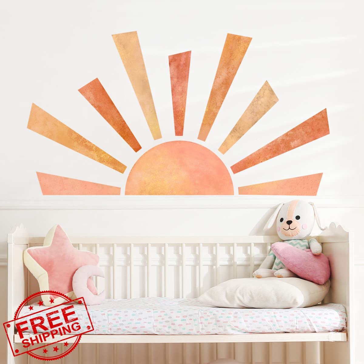 DTLIFEK Half Sun Wall Decals 46×26 Inch