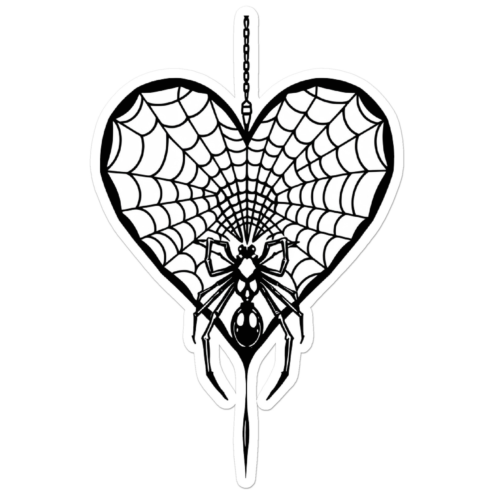 Heart Shaped Spiderweb – Vinyl Decal Sticker – Car Window Laptop – ebn20034