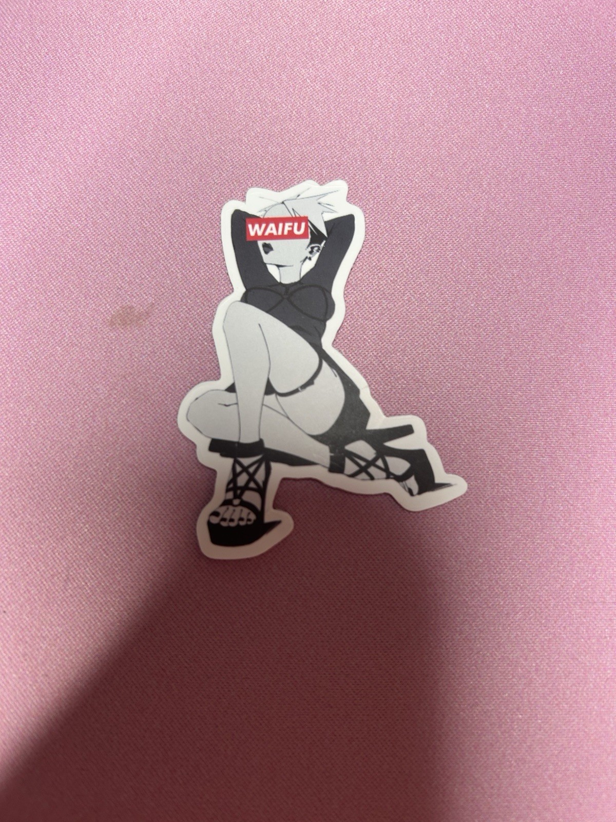 black and white waifu lewd stickers #14
