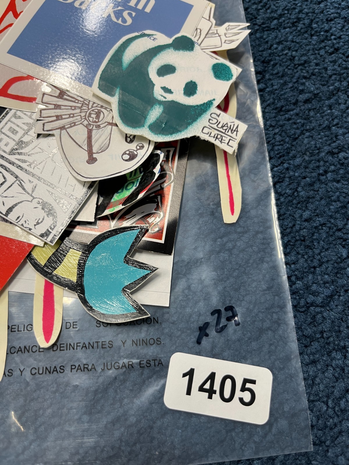 VTG Graffiti Street Art Sticker Lot Large 228 Vinyl Hand Drawn SNOB x27 1405