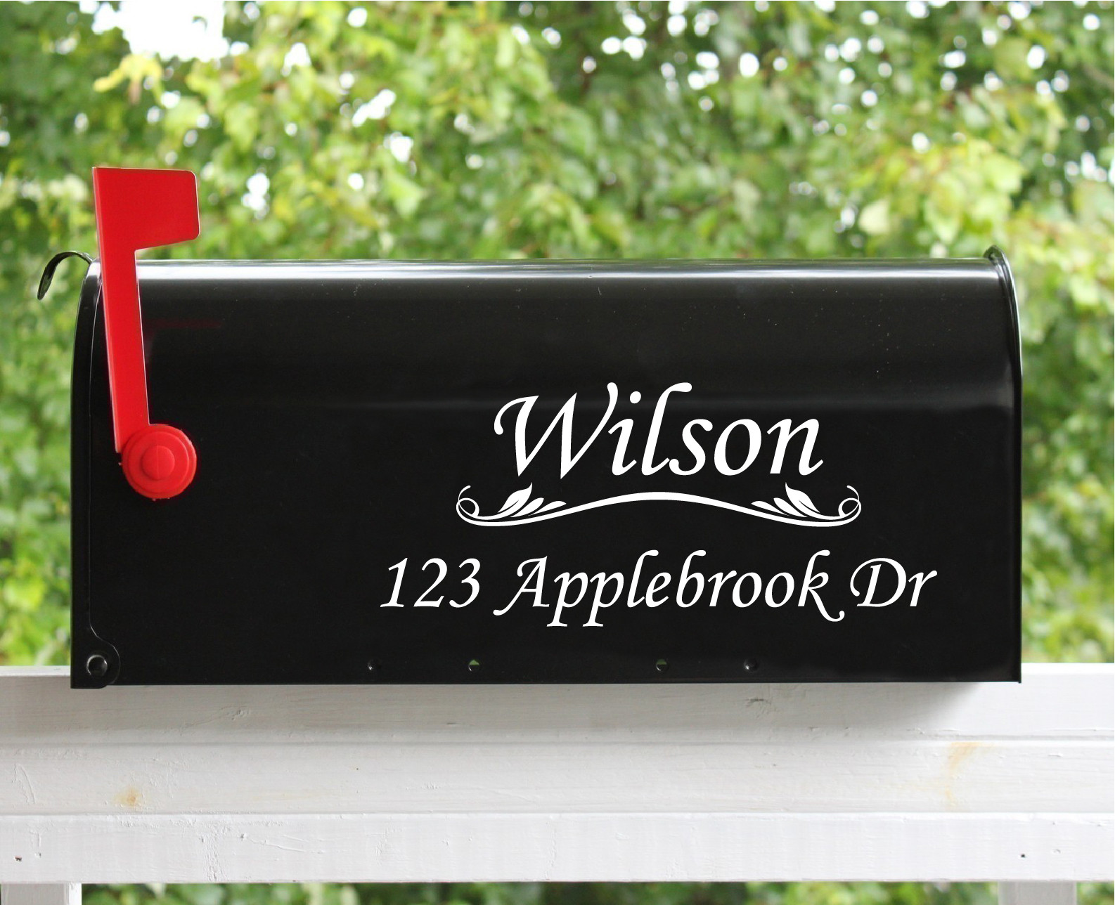 Set of 2 – 5" x 11" Custom Mailbox Decals Stickers Name Number and Street Name