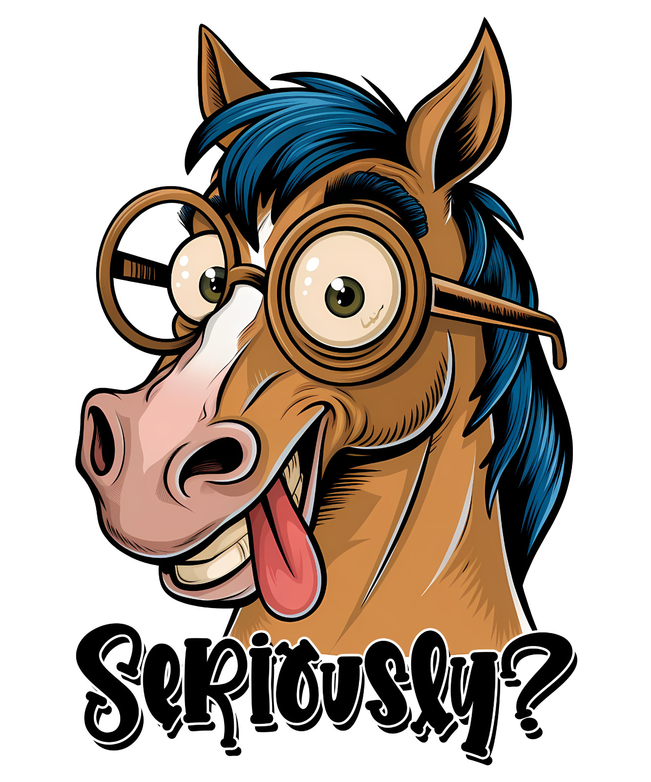 Horse Sticker (4 Inch) Funny Joke Seriously Humor Silly Attitude Farm Pony