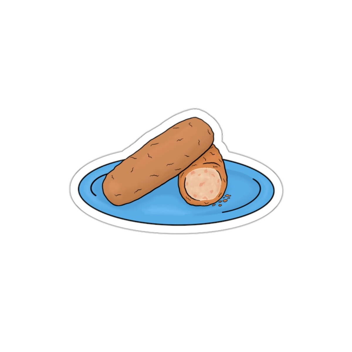 “Croquetas” Illustration Die-Cut Water-resistant Vinyl Cuban Food Stickers