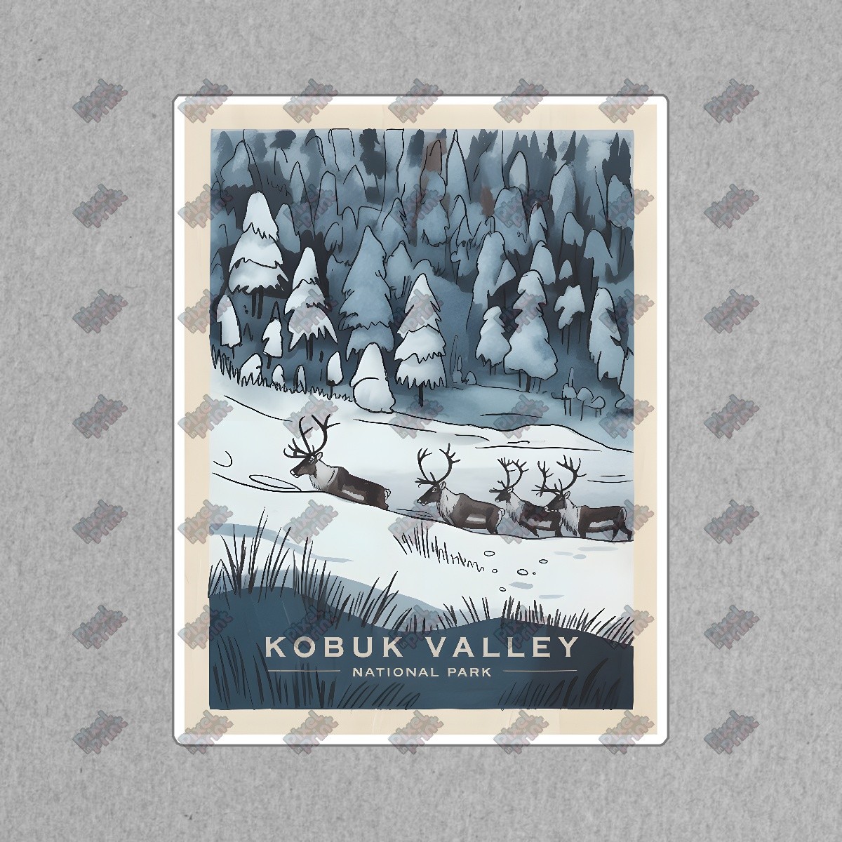 Vintage Kobuk Valley National Park Winter Landscape Art Print #8461