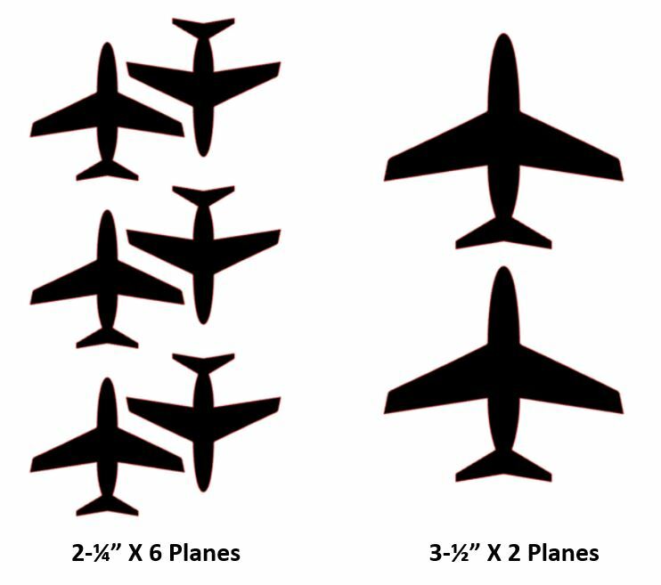 Airplane Stickers! Choose Your Size And Color! Vinyl Decal Craft Scrapbook Aero