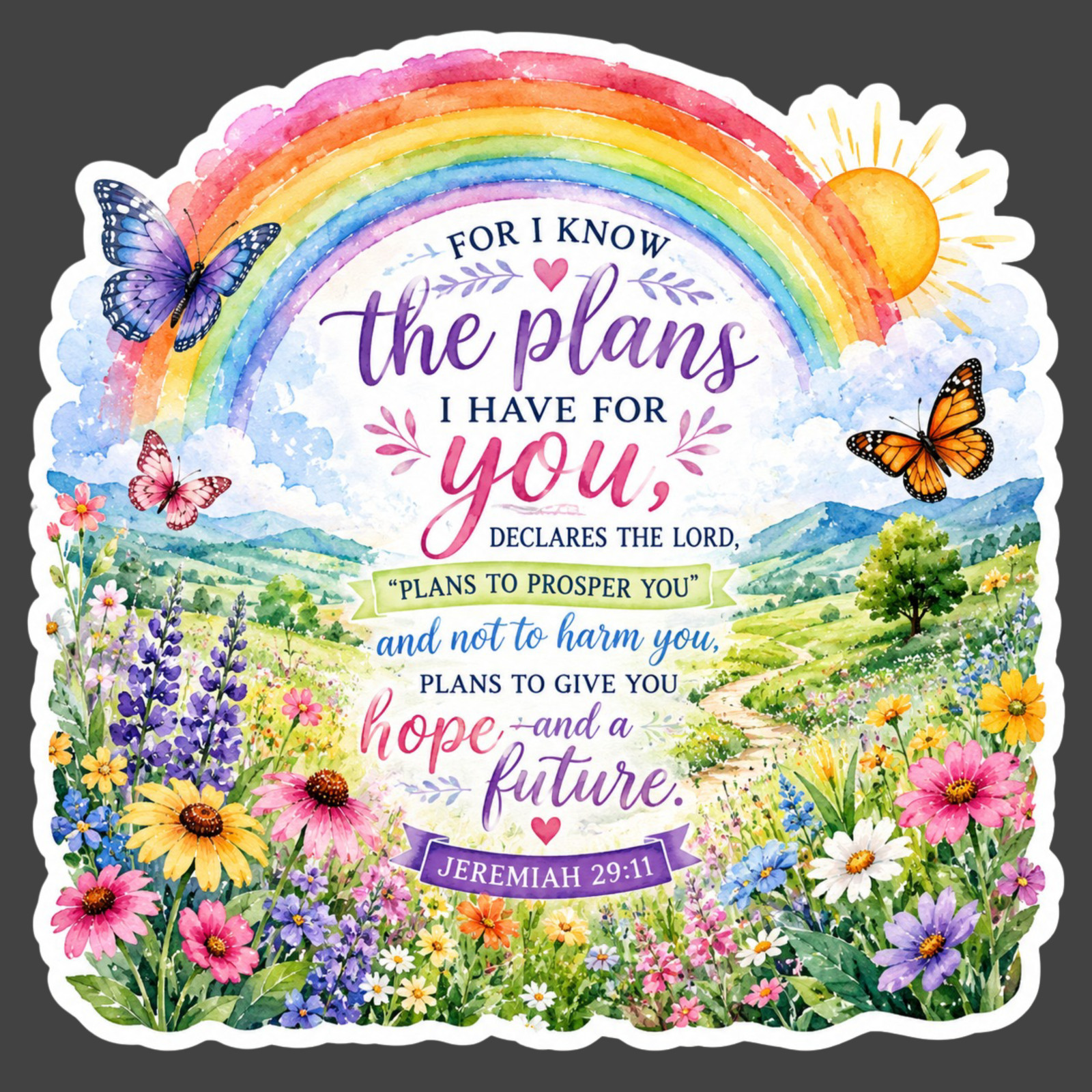 Christian Sticker Vinyl Decal Jeremiah 29:11 Plans To Prosper Hope Future Faith